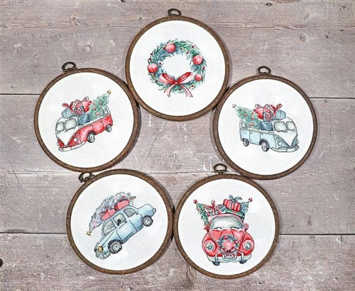 Christmas Retro Cars Cross Stitch Kit