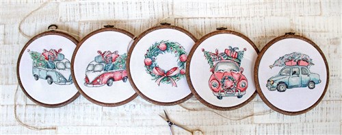 Christmas Retro Cars Cross Stitch Kit