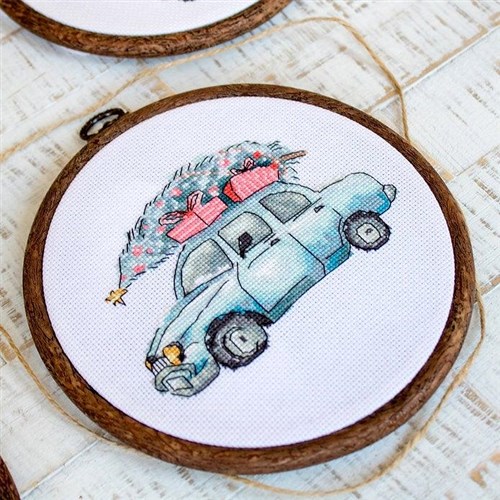 Christmas Retro Cars Cross Stitch Kit