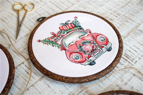 Christmas Retro Cars Cross Stitch Kit