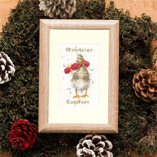 Christmas Card - Christmas Quackers Cross Stitch Kit