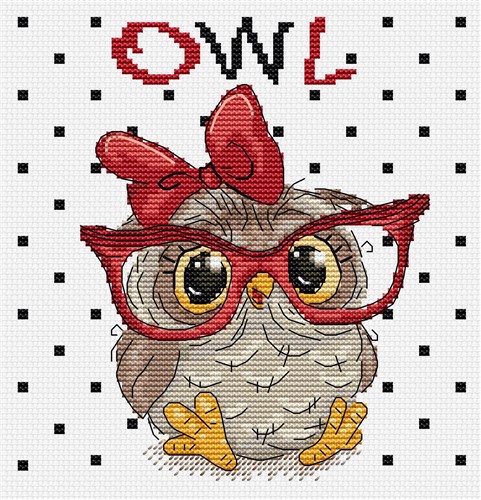 The Owl With Glasses Cross Stitch Kit