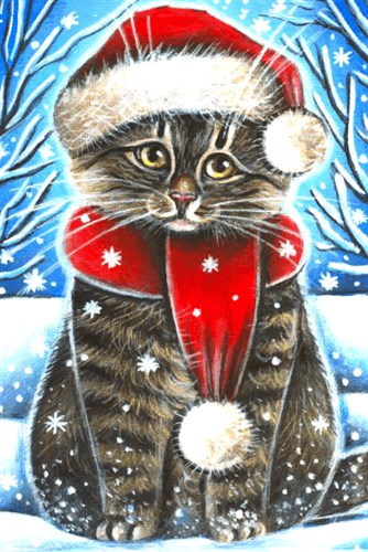 Christmas Cat Diamond Painting Kit