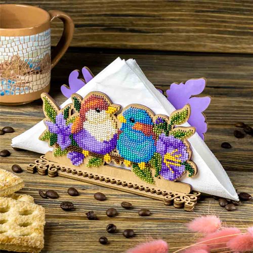 Napkin Holder Bead Embroidery Kit On Wood