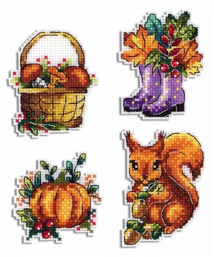 Autumn Magnet Plastic Canvas Cross Stitch Kit