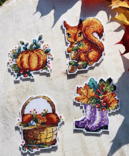 Autumn Magnet Plastic Canvas Cross Stitch Kit