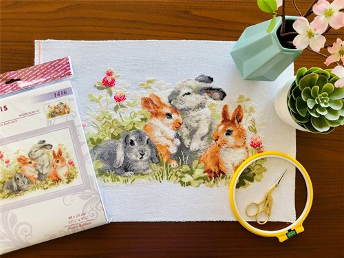 Funny Rabbits Cross Stitch Kit