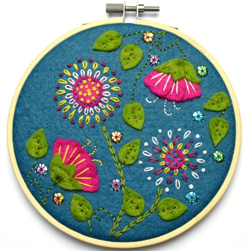 Tropical Flowers Applique Felt Kit