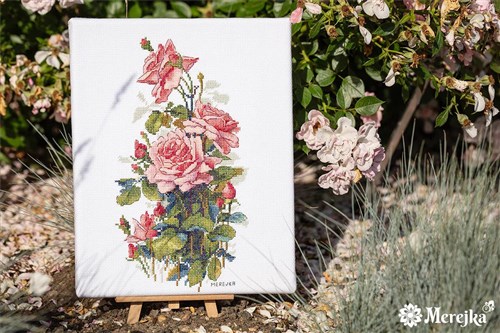 Pink Roses Cross Stitch Kit