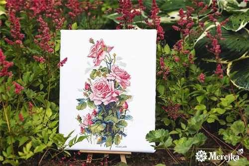 Pink Roses Cross Stitch Kit