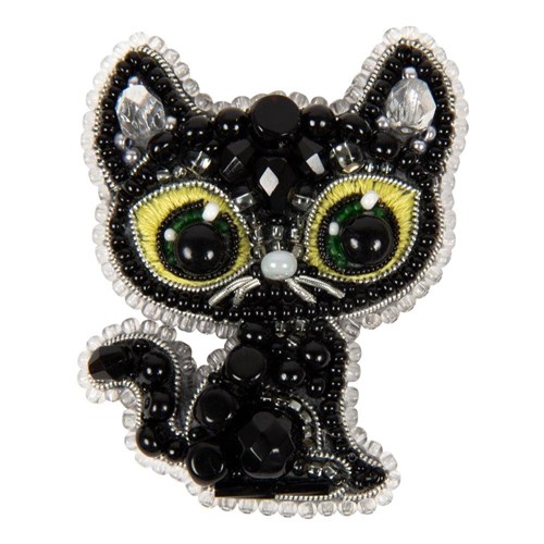 Black Cat Beadwork Brooch Kit