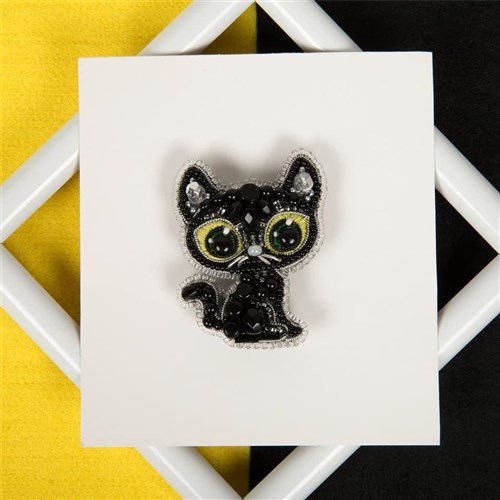 Black Cat Beadwork Brooch Kit