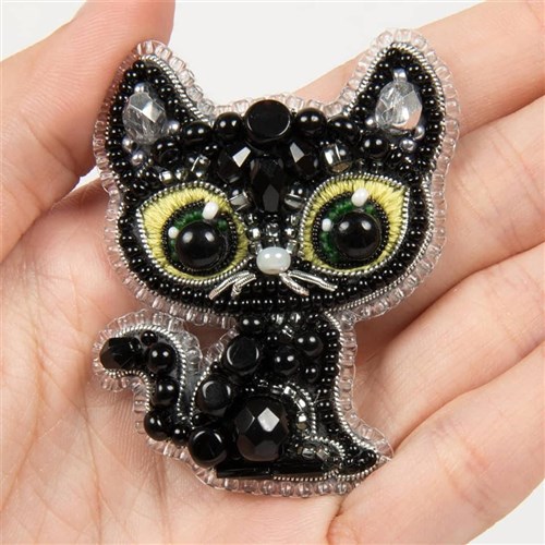 Black Cat Beadwork Brooch Kit