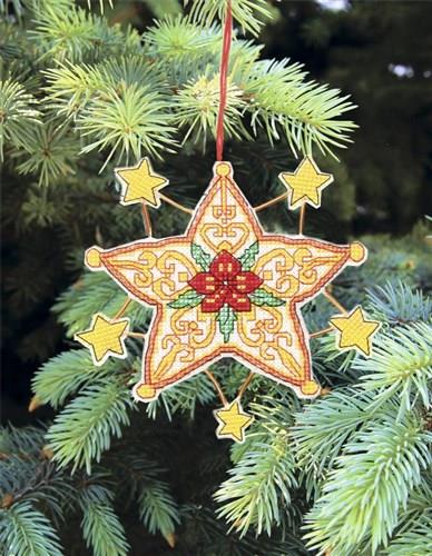 Christmas Star Ornament Plastic Canvas Cross Stitch Kit