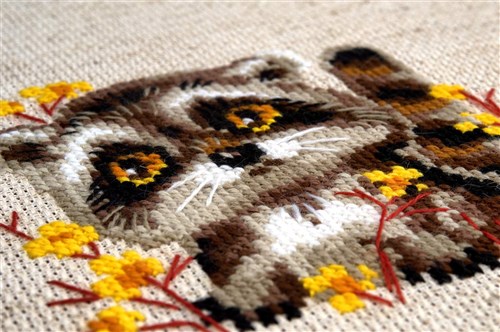 Little Raccoon Cross Stitch Kit