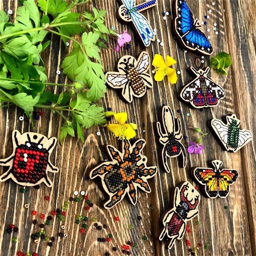 Insect Set Of Blanks For Embroidery On Wood