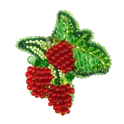 Raspberries Beadwork Brooch Kit