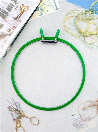 Large Spring Metal Embroidery Hoop Nurge - Deep Green