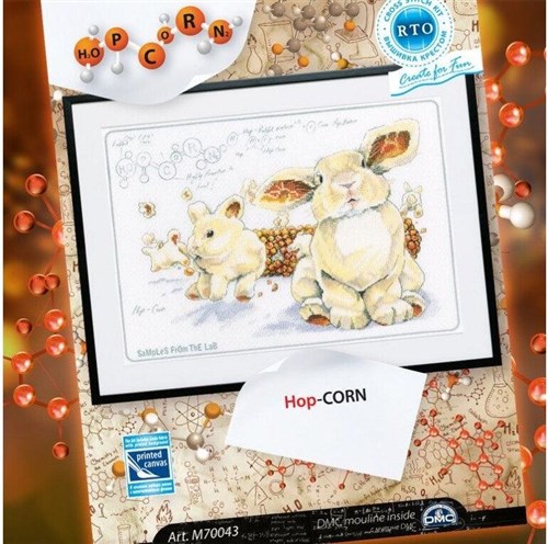 Hop-corn Cross Stitch Kit On Printed Background