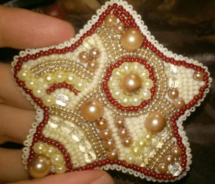 Gingerbread Star Beadwork Brooch Kit
