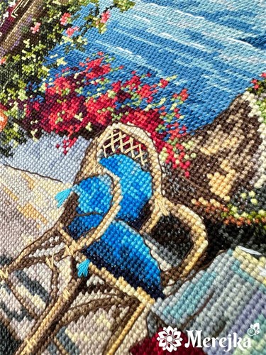 Santorini View From Terrace Cross Stitch Kit