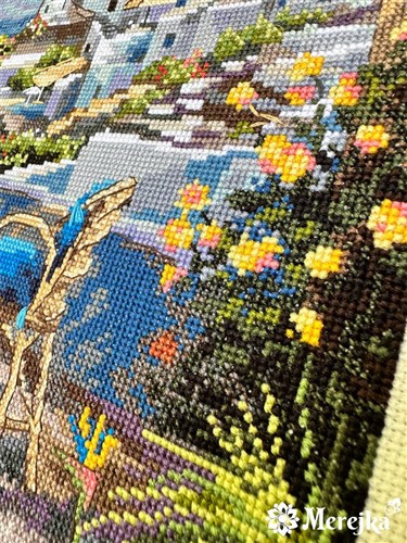 Santorini View From Terrace Cross Stitch Kit