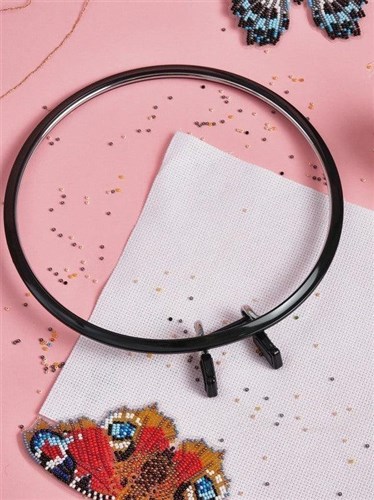 Large Spring Metal Embroidery Hoop Nurge - Deep Black