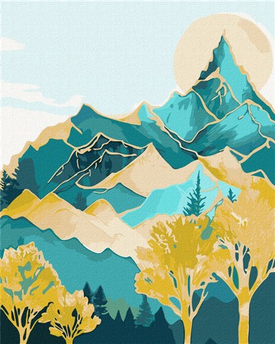 Paint By Numbers Kit - Mountain Peaks