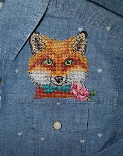 Fox Cross Stitch On Clothes kit B-242 / SV-242