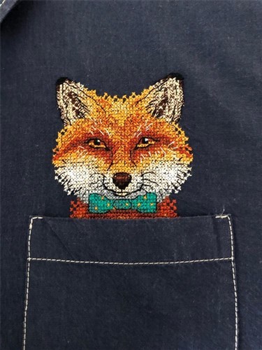 Fox Cross Stitch On Clothes kit B-242 / SV-242