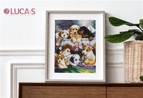 Bath Time Pups Cross Stitch Kit