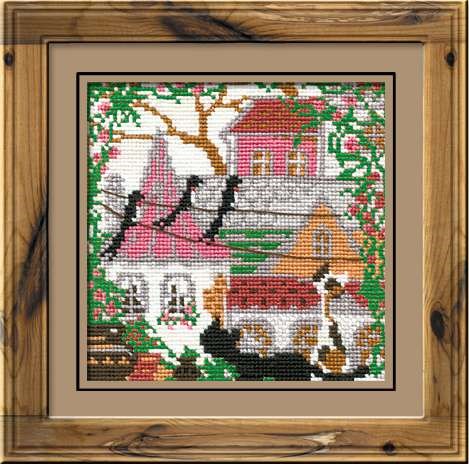 City & Cats Summer Cross Stitch Kit