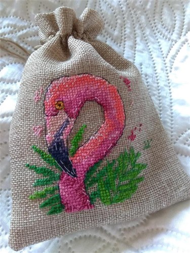 Flamingo Cross Stitch On Clothes Kit