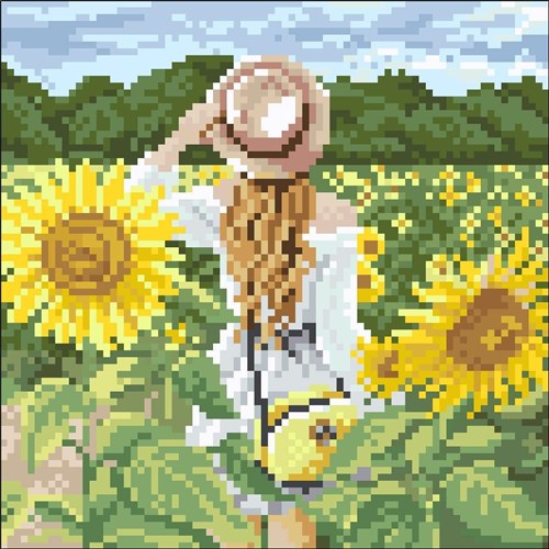 Girl In Sunflower Field Diamond Painting Kit