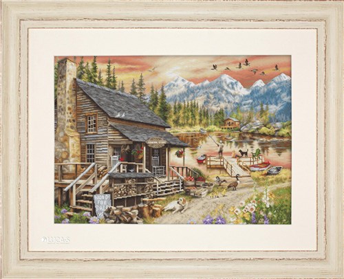 Log Cabin General Store Cross Stitch Kit