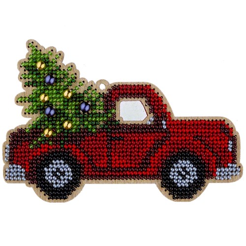 Truck Bead Embroidery Kit On Wood