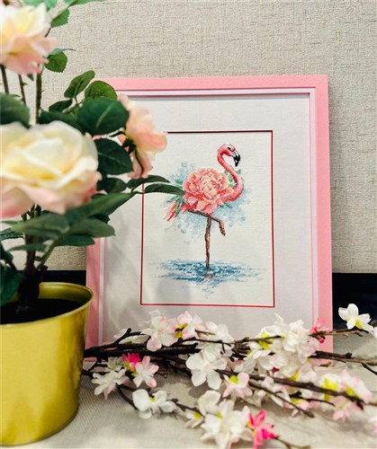 Blooming Flamingo Cross Stitch Kit