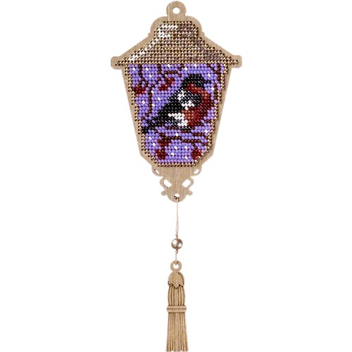 Lantern Bead Embroidery Kit On Wood