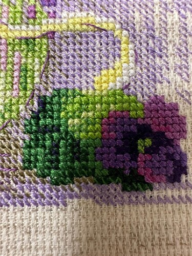 Violets In A Pot Cross Stitch Kit