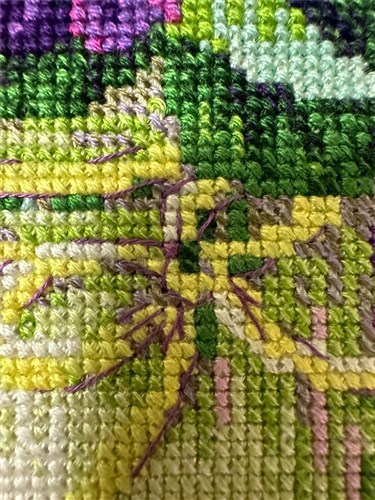 Violets In A Pot Cross Stitch Kit