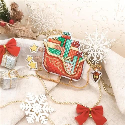 Christmas Sleigh Plastic Canvas Cross Stitch Kit