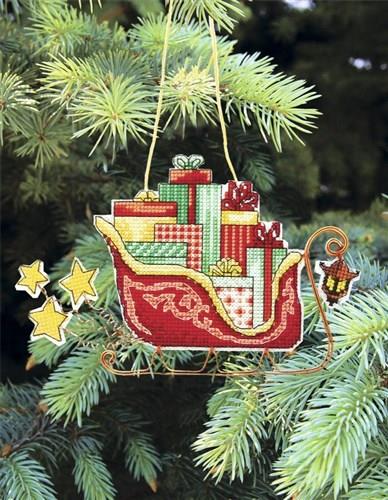 Christmas Sleigh Plastic Canvas Cross Stitch Kit
