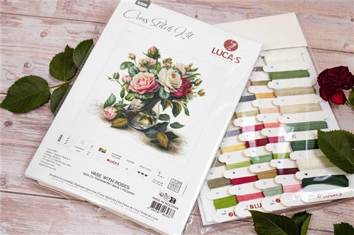Vase With Roses Cross Stitch Kit