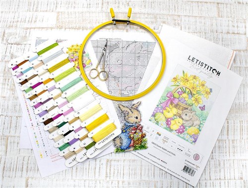 Easter Rabbit And Chicks Cross Stitch Kit