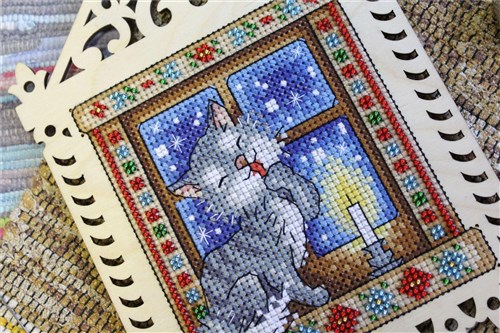 Winter Evening Cross Stitch Kit On Plywood
