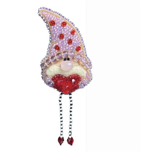 BP-356C Beadwork kit for creating brooch Crystal Art "Valentine"
