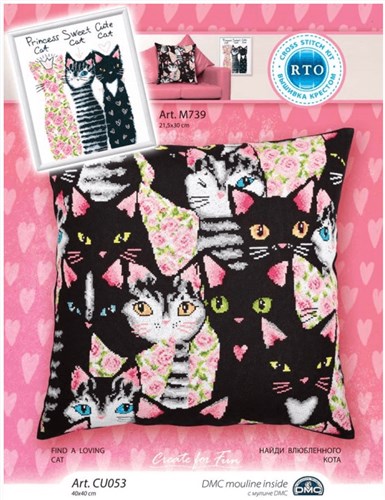 Find a loving cat CU053 Counted Cross Stitch Kit