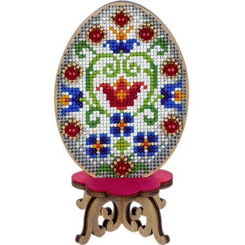 Cross-stitch kit on wood FLW-036