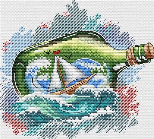Message In A Bottle Cross Stitch Kit