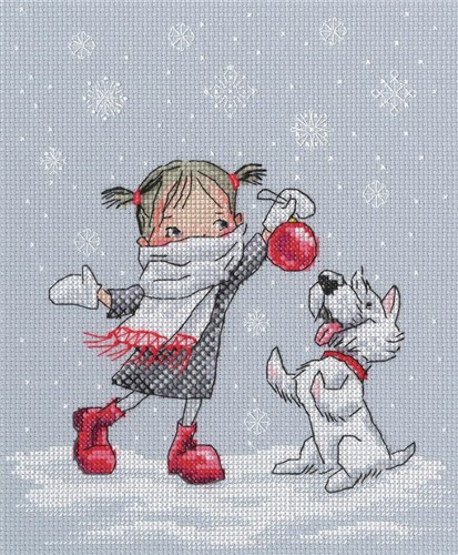 Dancing With Snowflakes Cross Stitch Kit